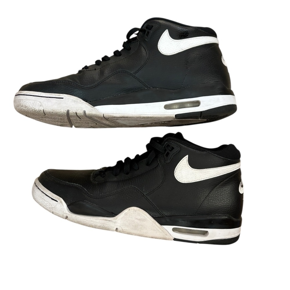 NIKE Flight Legacy Black White High Top Leather Sneakers BQ4212-002 Size 12